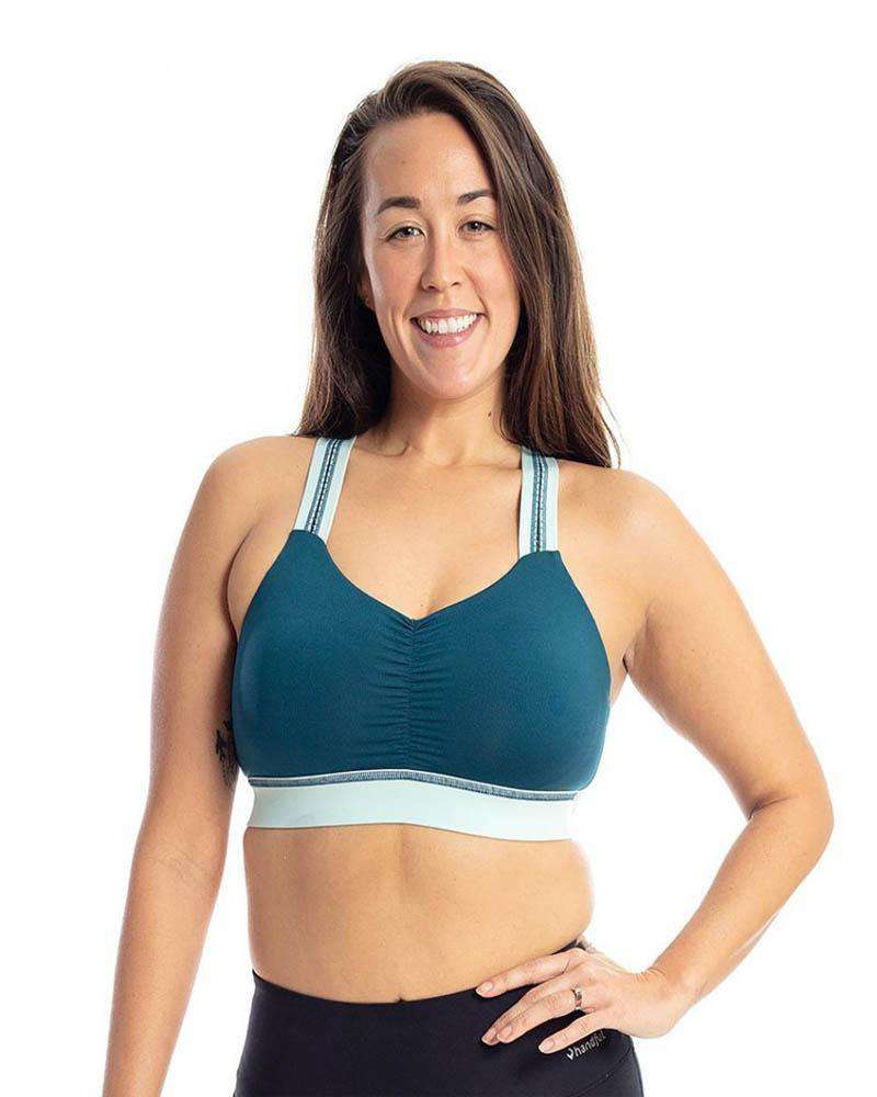 Handful Y-Back Sports Teal Bra - Mukha Yoga